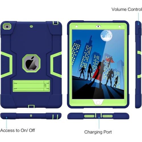 iPad 9th Generation Case, iPad 8th Generation Case, iPad 7th Gen Case, iPad 10.2 2021/2020/2019 Case, SuperShield 3 in 1 Heavy Duty - Blue