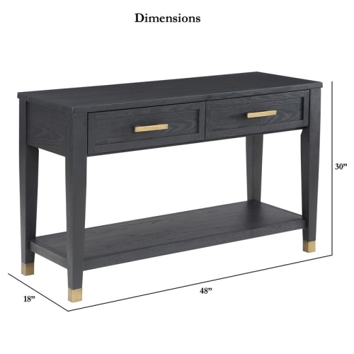 Table de dos de canapé à 2 tiroirs en bois de couleur anthracite antique