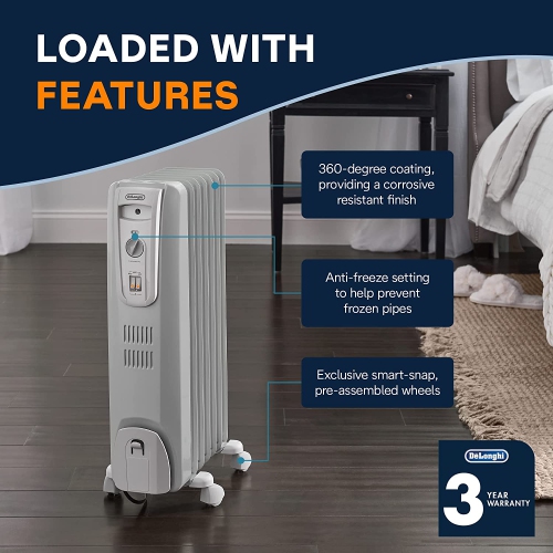 DeLonghi Oil-Filled Radiator Space Heater