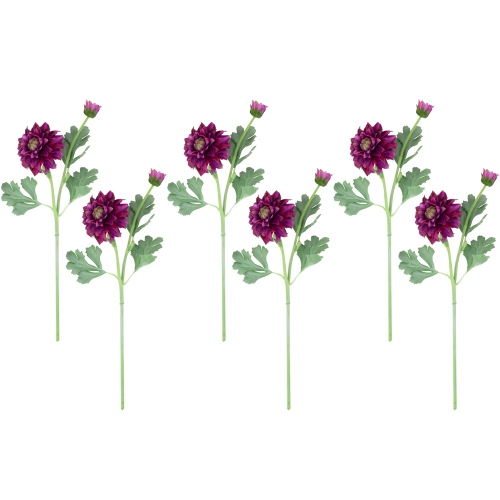 Real Touch™ Mulberry Purple Dahlia Artificial Floral Sprays, Set of 6 - 23"
