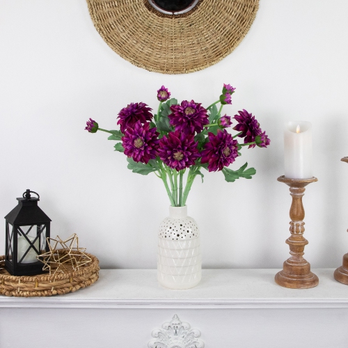 Real Touch™ Mulberry Purple Dahlia Artificial Floral Sprays, Set of 6 - 23"