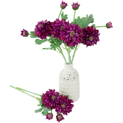 Real Touch™ Mulberry Purple Dahlia Artificial Floral Sprays, Set of 6 - 23"