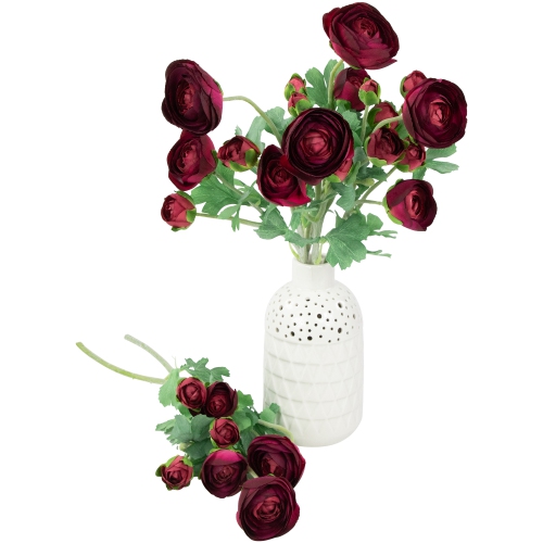 Real Touch™ Red Ranunculus Artificial Floral Sprays, Set of 6 - 21"