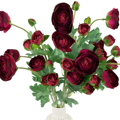 Real Touch™ Red Ranunculus Artificial Floral Sprays, Set of 6 - 21"