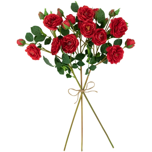 Real Touch™ Red Artificial Camellia Rose Floral Sprays, Set of 6 - 23"