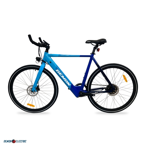 Demon Electric 6ix 250W 27.5-in City Electric Bike, 50-60km Battery Range, BOLIDS Hydraulic Brakes, Bull Horn, 40 lbs Lightweight & Stylish Design -