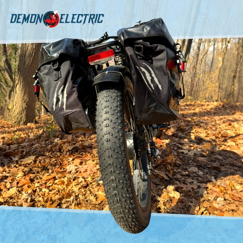 Demon Electric Waterproof Bicycle Rear Seat Bag Durable Luggage Pannier Bag Set High Capacity Storage Bags for Bikes and E-Bikes