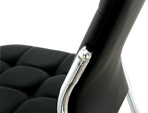 Orion Contemporary Fabric Dining Chair - Set of 4 - Black/Silver