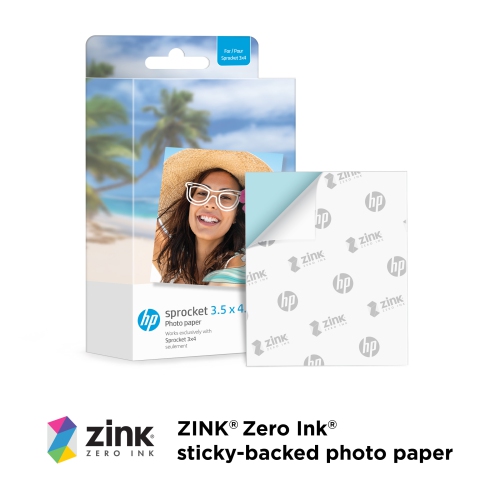 HP Sprocket 3.5 x 4.25” Zink Sticky-Backed Photo Paper, Instant Print 50 Photo Paper Sheets
