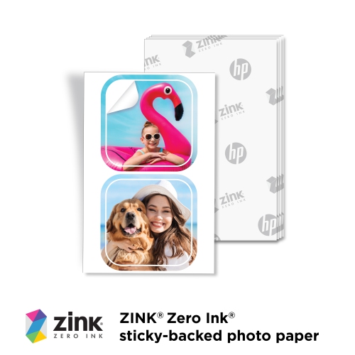 HP Sprocket 2x3” Premium Zink Pre-Cut Sticker Photo Paper, 30 Printing Paper Sheets
