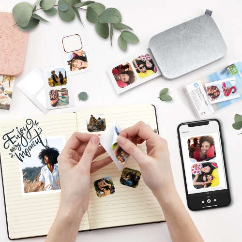 HP Sprocket 2x3” Premium Zink Pre-Cut Sticker Photo Paper, 30 Printing Paper Sheets