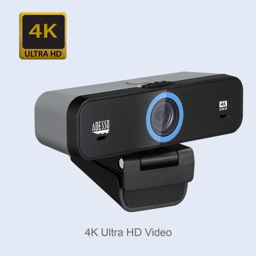 ADESSO TECHNOLOGY 30 fps Fixed Focus 4K Ultra HD Webcam with Dual Microphones