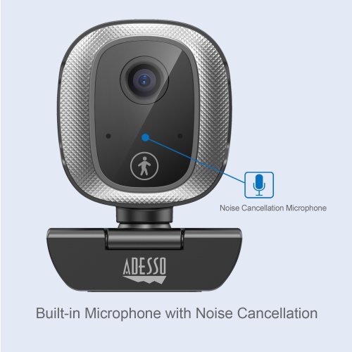 ADESSO TECHNOLOGY 30 fps Fixed Focus HD 1080P Webcam with Microphone