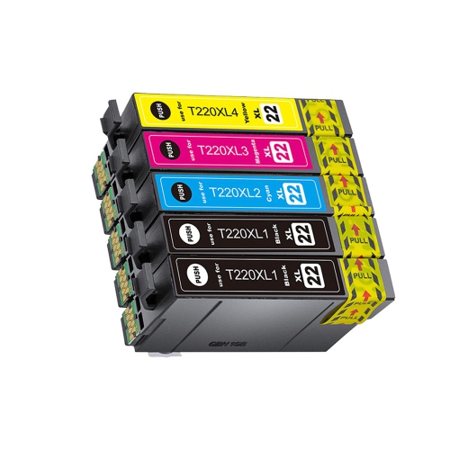 axGear Cartouche d'encre compatible Epson T220XL à haut rendement 2BK/C/M/Y Combo XP-320, XP-420, XP-424