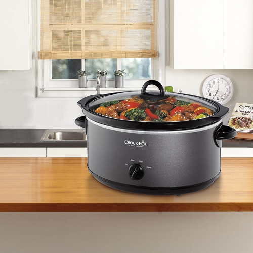 Crock-Pot 7 QT Large Capacity Design to shine Versatile Food Slow Cooker, Home Cooking Kitchen Appliance, Charcoal