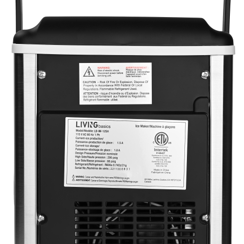 Machine à glaçons portable avec réservoir d'eau de 1,2 L, machine à glaçons de comptoir en acier inoxydable 26 lb/24 h avec pelle à glace et panier