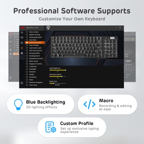 RK ROYAL KLUDGE RK96 90% 96 Keys BT5.0/2.4G/USB-C Hot Swappable Mechanical Keyboard, Wireless Bluetooth Mechanical Keyboard with Magnetic Hand Rest,