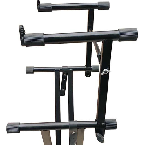 Double-Brace X Keyboard Stand w/ 2nd Detachable Tier Musical Electronic Piano Stands+Piano Keyboard Bench( 2 packs)