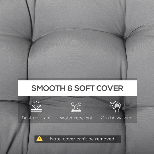 Outsunny – Ensemble de 2 coussins de rechange pour banc de terrasse, coussin de siège pour causeuse d'extérieur à 2 places, 43 x 19 x 3 po, gris