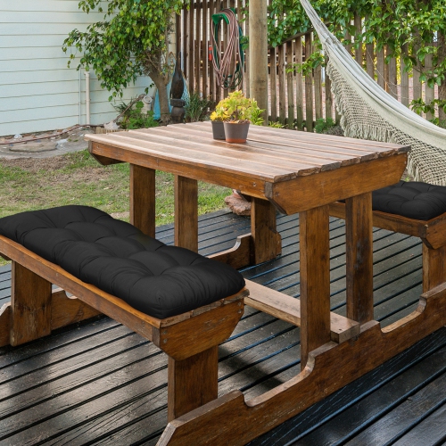 Outsunny – Ensemble de 2 coussins de rechange pour banc de terrasse, coussin de siège pour causeuse d'extérieur à 2 places, 43 x 19 x 3 po, noir