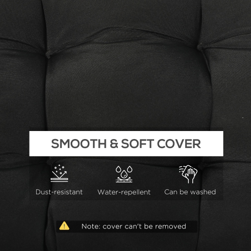 Outsunny – Ensemble de 2 coussins de rechange pour banc de terrasse, coussin de siège pour causeuse d'extérieur à 2 places, 43 x 19 x 3 po, noir