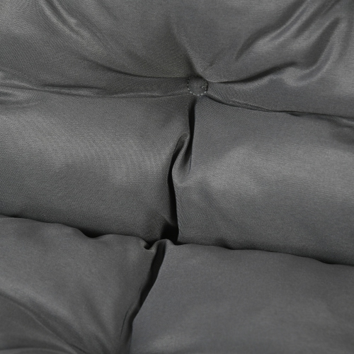 Outsunny Proch Swing Cushion, 59" x 40" x 4" Outdoor Bench Cushion with Backrest, 4" Thick Filling and String Ties, 3 Seater, Dark Grey