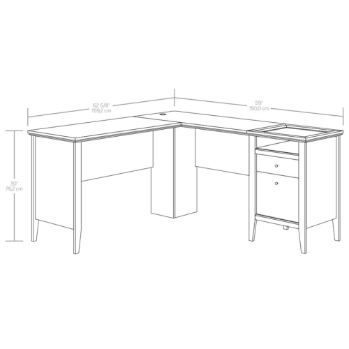 Sauder Larkin Ledge Engineered Wood L-Desk in Glacier Oak Finish