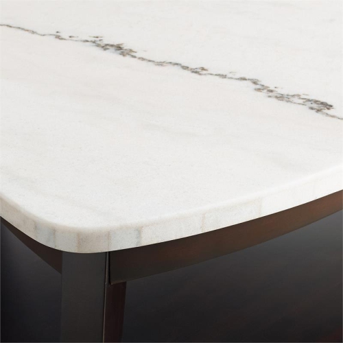 Francis White Marble Top Cocktail Table with Black Base