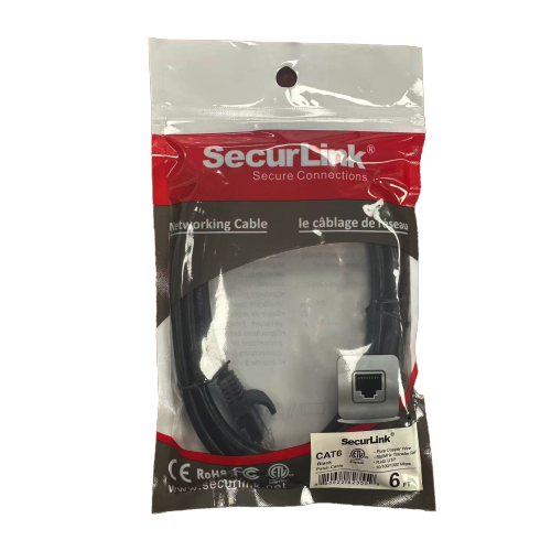 SECURLINK  Cat6 Network Patch Cable 6Ft In Black