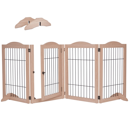 ARF PETS  Freestanding Dog Gate, 4 Panel Extension, Foldable Dog Gates for The House, 80" W, 31.5"h