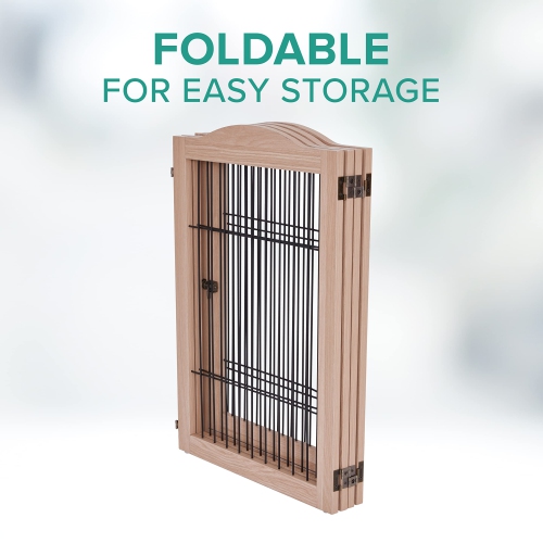 Arf Pets Freestanding Dog Gate, 4 Panel Extension, Foldable Dog Gates for The House, 80" W, 31.5"H