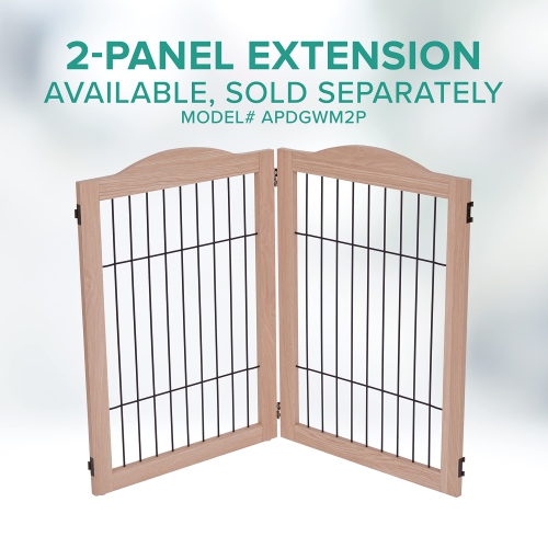 Arf Pets Freestanding Dog Gate, 4 Panel Extension, Foldable Dog Gates for The House, 80" W, 31.5"H