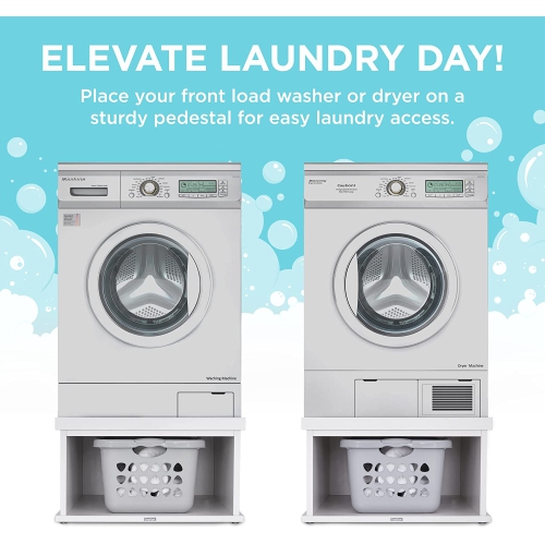 Ivation - Caisson de buanderie en bois pour laveuse et sécheuse, conçu pour convenir à toutes les machines