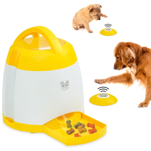 Arf Pets Dog Treat Dispenser with Remote Button, Intetactive Dog Toy for Memory Training