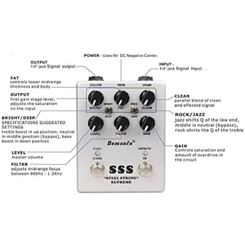Demonfx SSS Steel String Supreme Guitar Effect Pedal