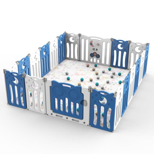 KidsVIP Baby Playpen, Kids 20 Panel Foldable Activity Center Portable Play Yard Baby Gates Infant Safety Fence Enclosure for Indoor/ Outdoor w/