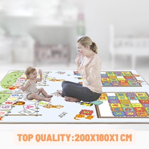 Tapis de jeu pliable en mousse hydrofuge à deux côtés pour bébés et tout-petits