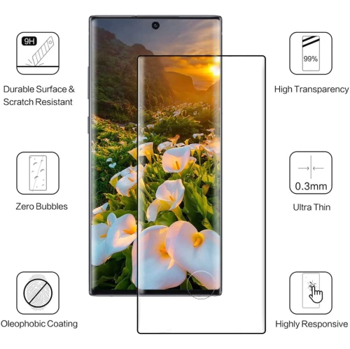XCRS 3D Curved Tempered Glass, Screen Protector, and Film Guard that supports Fingerprint Unlock for Samsung Galaxy S23 Ultra 2023 [Pack of 2]