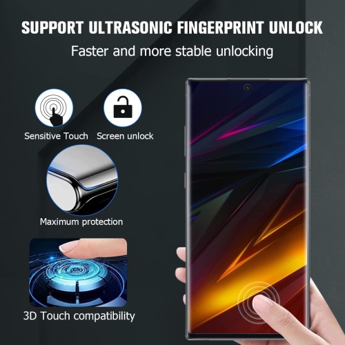 XCRS 3D Curved Tempered Glass, Screen Protector, and Film Guard that supports Fingerprint Unlock for Samsung Galaxy S23 Ultra 2023 [Pack of 2]
