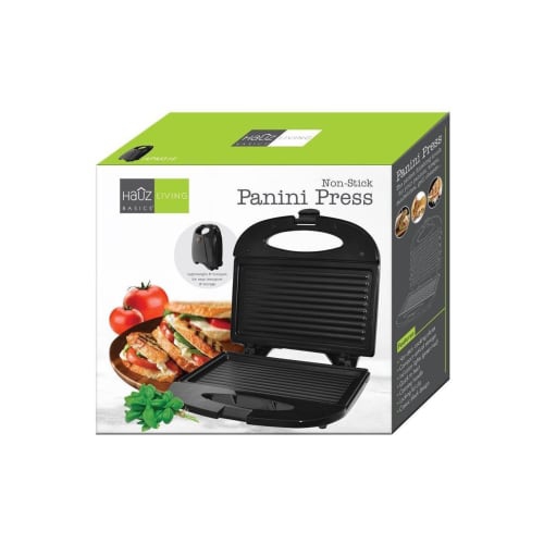 Hauz APM319 Non-Stick Lightweight Light Indicators Compact Vertical Storage Black Compact Panini Press