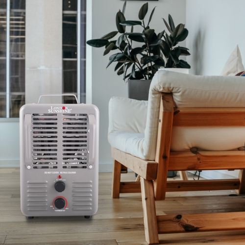 London Sunshine Milkhouse Utility Electric Portable Heater with Steel Body and Thermostat