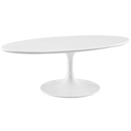 MODWAY  Lippa 48" Oval Coffee Table In White