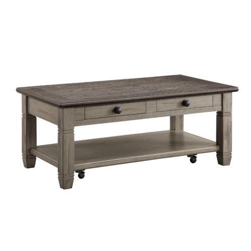 LEXICON  Granby Wood 2 Drawer Coffee Table In And Antique Gray In Brown