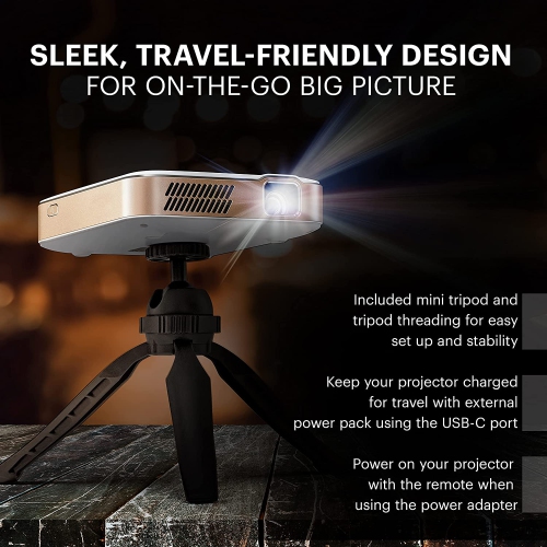 Kodak Luma 400 Mini Pico Projector, Portable HD Projector with Wi-Fi, Bluetooth, HDMI & USB – White