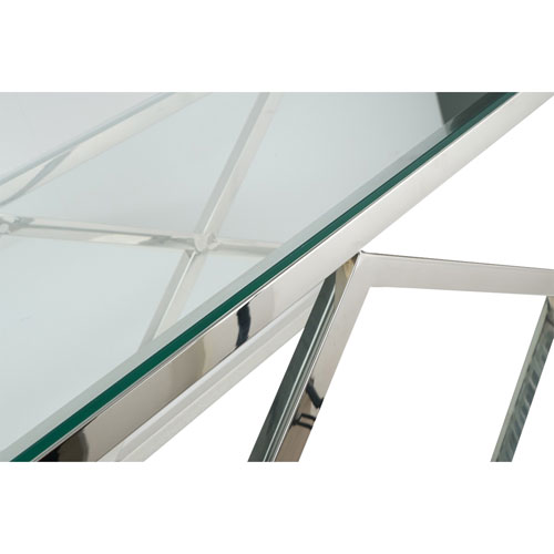 Sophia Contemporary Rectangular Sofa Table - Silver
