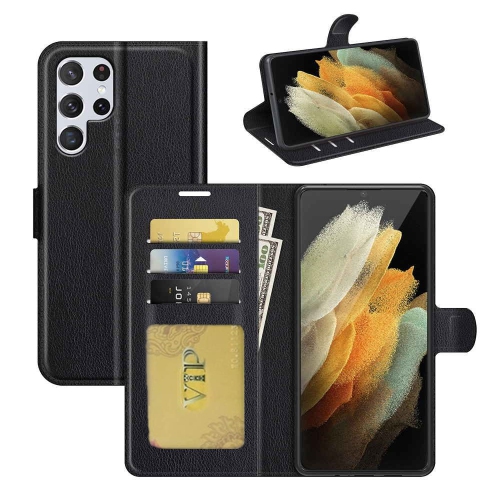 CSMART  [Cs] Samsung Galaxy S23 Ultra Case, Magnetic Leather Folio Wallet Flip Case Cover With Card Slot In Black