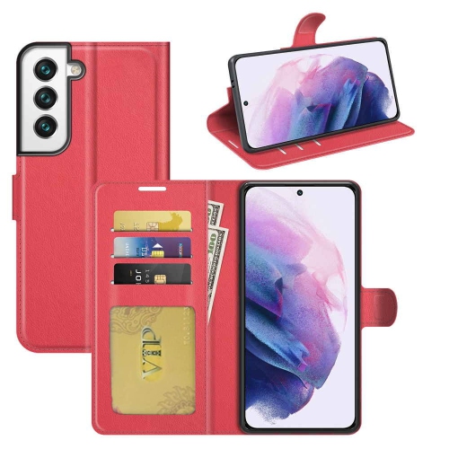 CSMART  [Cs] Samsung Galaxy S23 Plus Case, Magnetic Leather Folio Wallet Flip Case Cover With Card Slot In Red