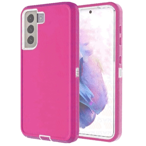 【CSmart】 Étui Coque rigide triple 3 couches antichoc Heavy Duty Defender pour Samsung Galaxy S23 Plus, Rose Vif
