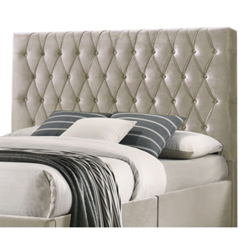 Aerys Susie Storage Platform Bed (Beige Velvet)