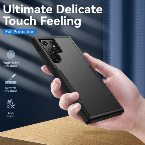 【CSmart】 Étui Coque rigide pour pare-chocs en caoutchouc résistant à deux couches pour Samsung Galaxy S23 Ultra, Rose Clair